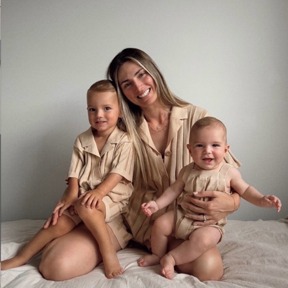 Matching Toddler & Mom Neutral Ribbed Tan Matching Set - Cozy Play